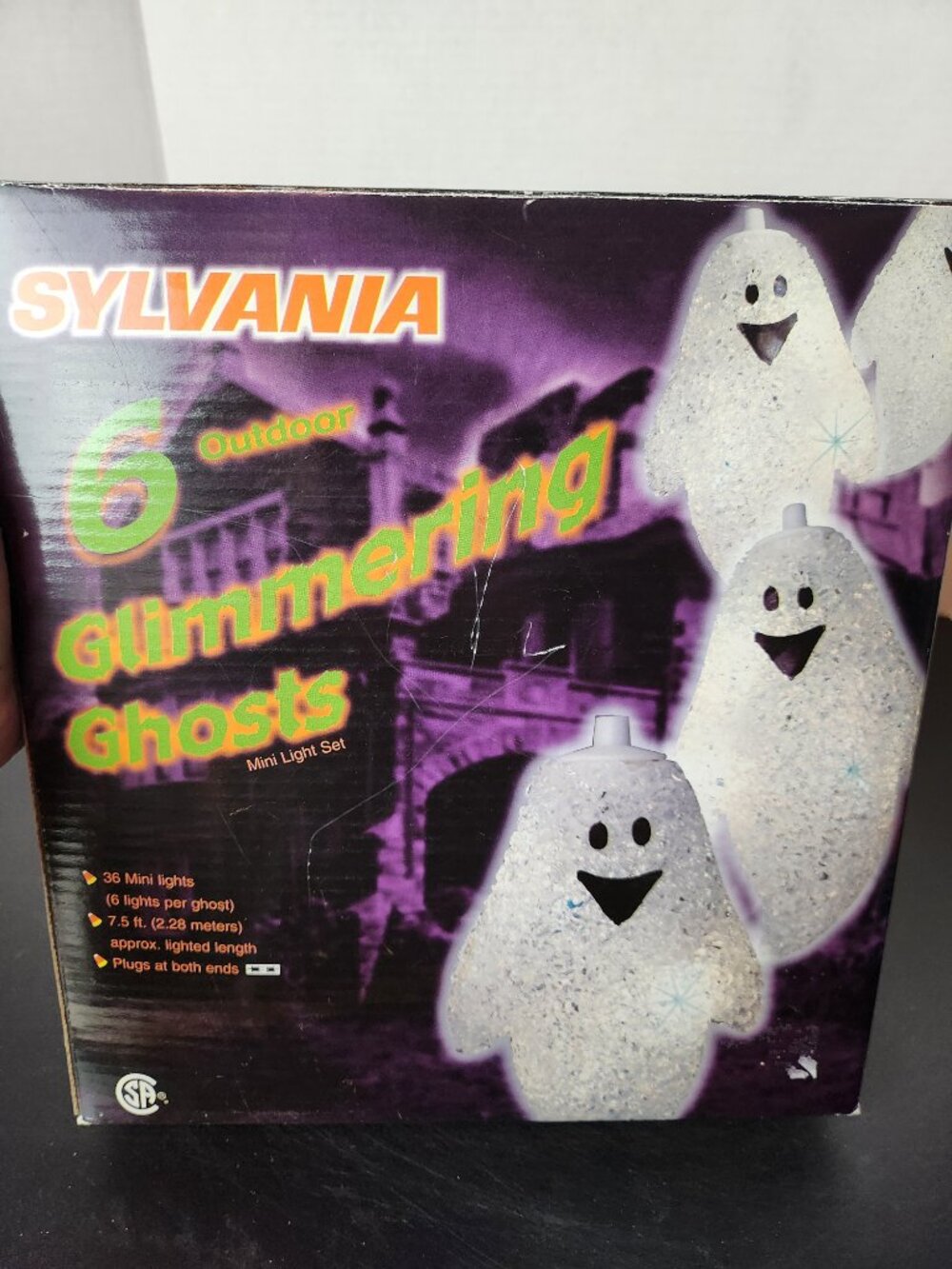 Sylvania Glimmering Ghosts 2006 Y2K Halloween String Lights Original Box Works